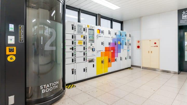 Coin lockers at Harajuku Station, Tokyo